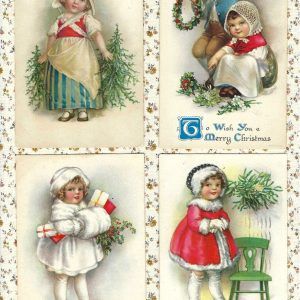 PAS0007 V.A.E. (Veritable Antique Elements) Papel arroz "Postales Niños Navidad 2"