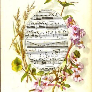 PAS0005 V.A.E. (Veritable Antique Elements) Papel arroz "Paspartum con partitura"