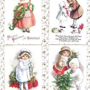 PAS0009 V.A.E. (Veritable Antique Elements) Papel arroz "Postales Niños Navidad 3"