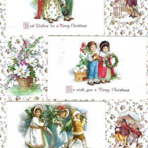 PAS0013 V.A.E. (Veritable Antique Elements) Papel arroz "Postales Niños Navidad 4"