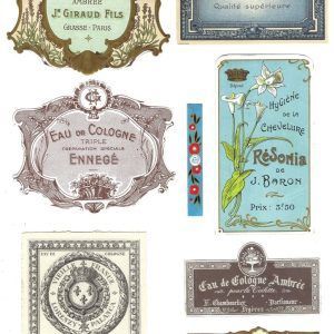 PAS0001 V.A.E. (Veritable Antique Elements) Papel arroz "Etiquetas Perfumes 1"