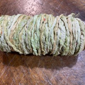 Cinta "Sari" de seda natural "Cadenilla Verde/Amarillo" 1 metro