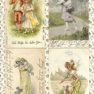PAS0016 V.A.E. (Veritable Antique Elements) Papel arroz "Postales Románticas 2"