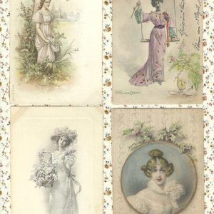 PAS0017 V.A.E. (Veritable Antique Elements) Papel arroz "Postales Románticas 3"