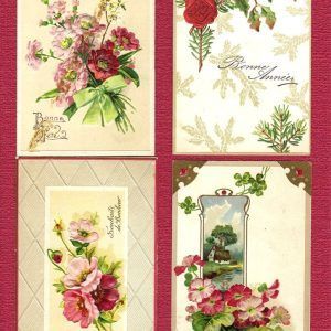PAS0018 V.A.E. (Veritable Antique Elements) Papel arroz "Postales Flores 1"