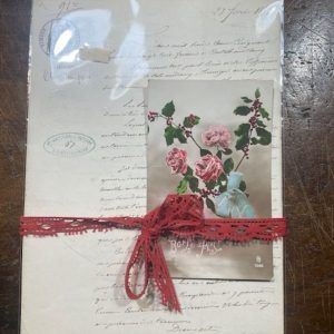 PMP0008 V.A.E. (Veritable Antique Elements) - Papeles Manuscritos Siglo XIX con postal vintage