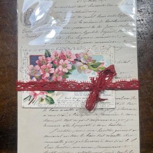 PMP0009 V.A.E. (Veritable Antique Elements) - Papeles Manuscritos Siglo XIX con postal vintage