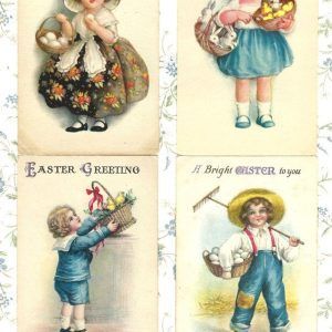 PAS0027 V.A.E. (Veritable Antique Elements) Papel Arroz "Postales Niños Pascua"