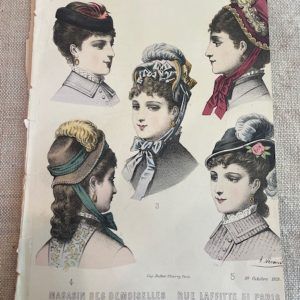 D0227 V.A.E. (Veritable Antique Elements) Grabado Siglo XIX “Magacin des Demoiselles”