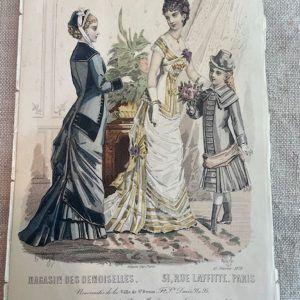 D0229 V.A.E. (Veritable Antique Elements) Grabado Siglo XIX “Magacin des Demoiselles”