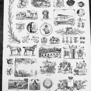 PIE0026 V.A.E. (Veritable Antique Elements) Pruebas de imprenta para etiquetas comerciales años 1900