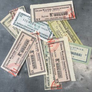 ECA0001 V.A.E. (Veritable Antique Elements) Etiquetas (cupones) de Acciones vintage