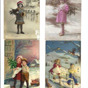 PAS0036 V.A.E. (Veritable Antique Elements) Papel Arroz "Postales Niños Navidad"