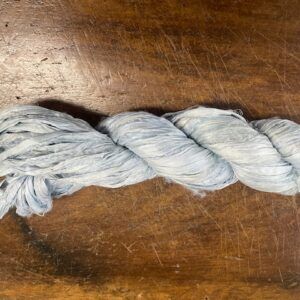 Cinta "Sari" de seda natural "Azul/Plata" 1 metro