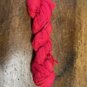 Cinta "Sari" de seda natural "Rojo bermellón" 1 metro