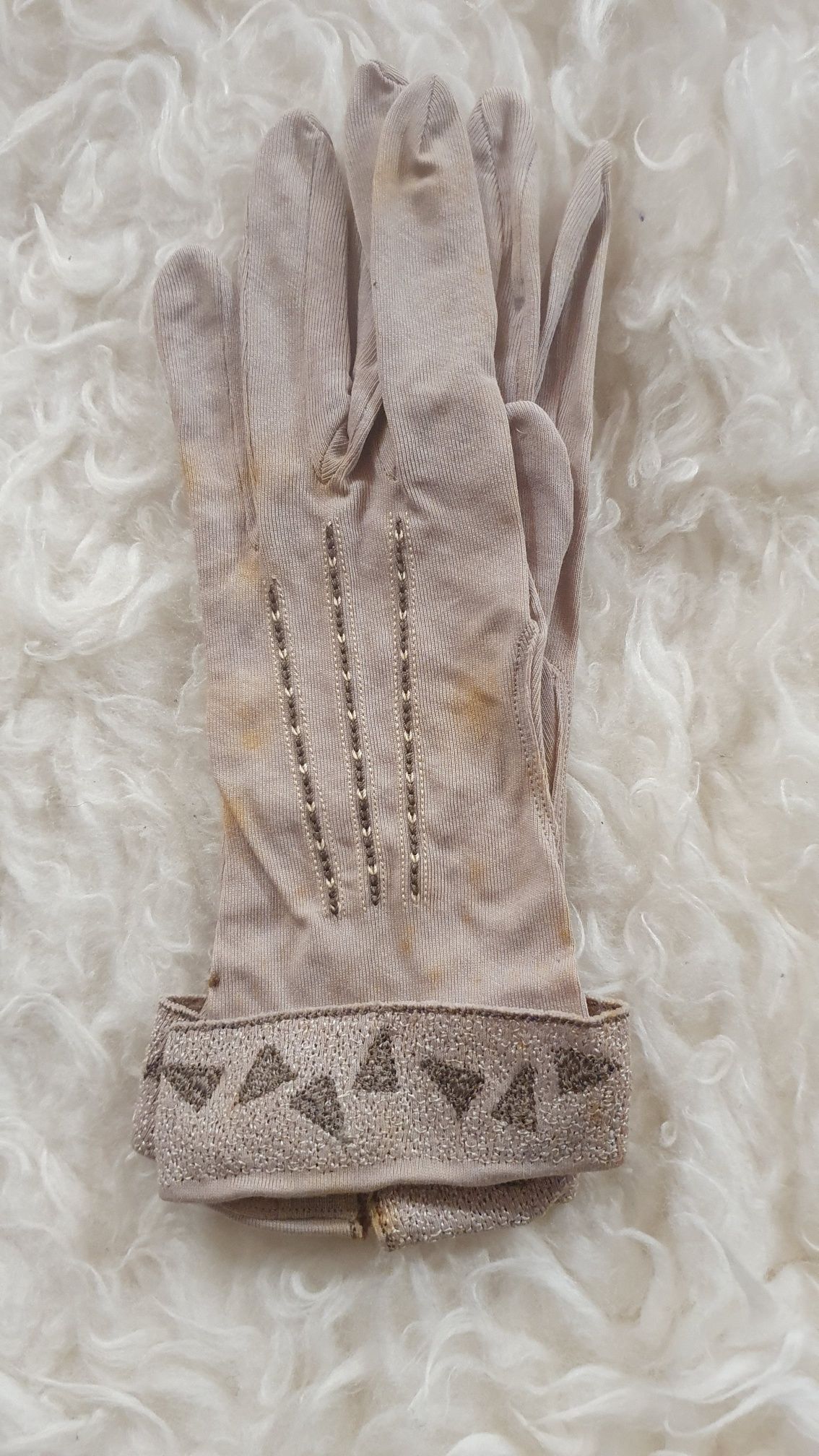 GV0014 V.A.E. (Veritable Antique Elements) Pareja de Guantes Vintage en algodón