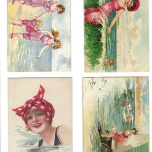 PAS0041 V.A.E. (Veritable Antique Elements) Papel arroz «Serie Bañistas Vintage 1»