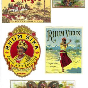 PAS0052 V.A.E. (Veritable Antique Elements) Papel arroz «Etiquetas de Ron»
