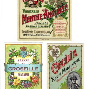 PAS0053 V.A.E. (Veritable Antique Elements) Papel arroz «Etiquetas de Licores»