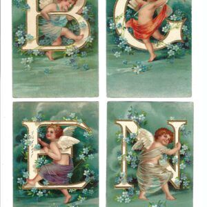 PAS0055 V.A.E. (Veritable Antique Elements) Papel arroz «Abecedario Angelitos 1»