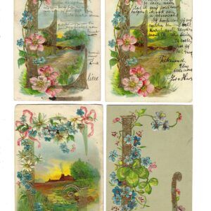 PAS0056 V.A.E. (Veritable Antique Elements) Papel arroz «Abecedario Flores 2»