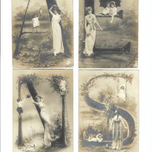 PAS0057 V.A.E. (Veritable Antique Elements) Papel arroz «Abecedario Ninfas 1»
