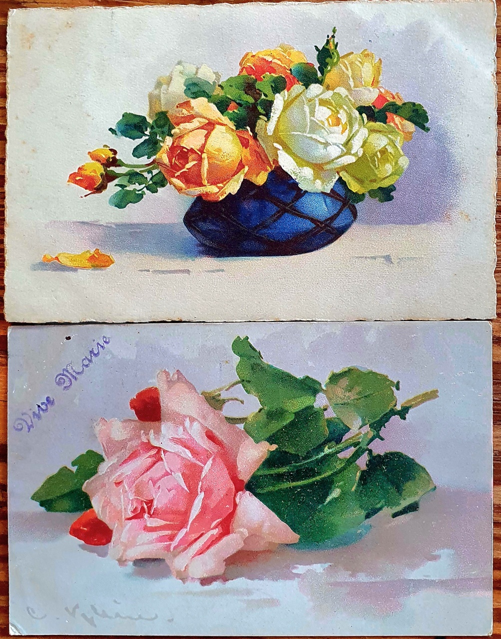 PAF0006 V.A.E. (Veritable Antique Elements) Postales Antiguas Flores 1880/1925
