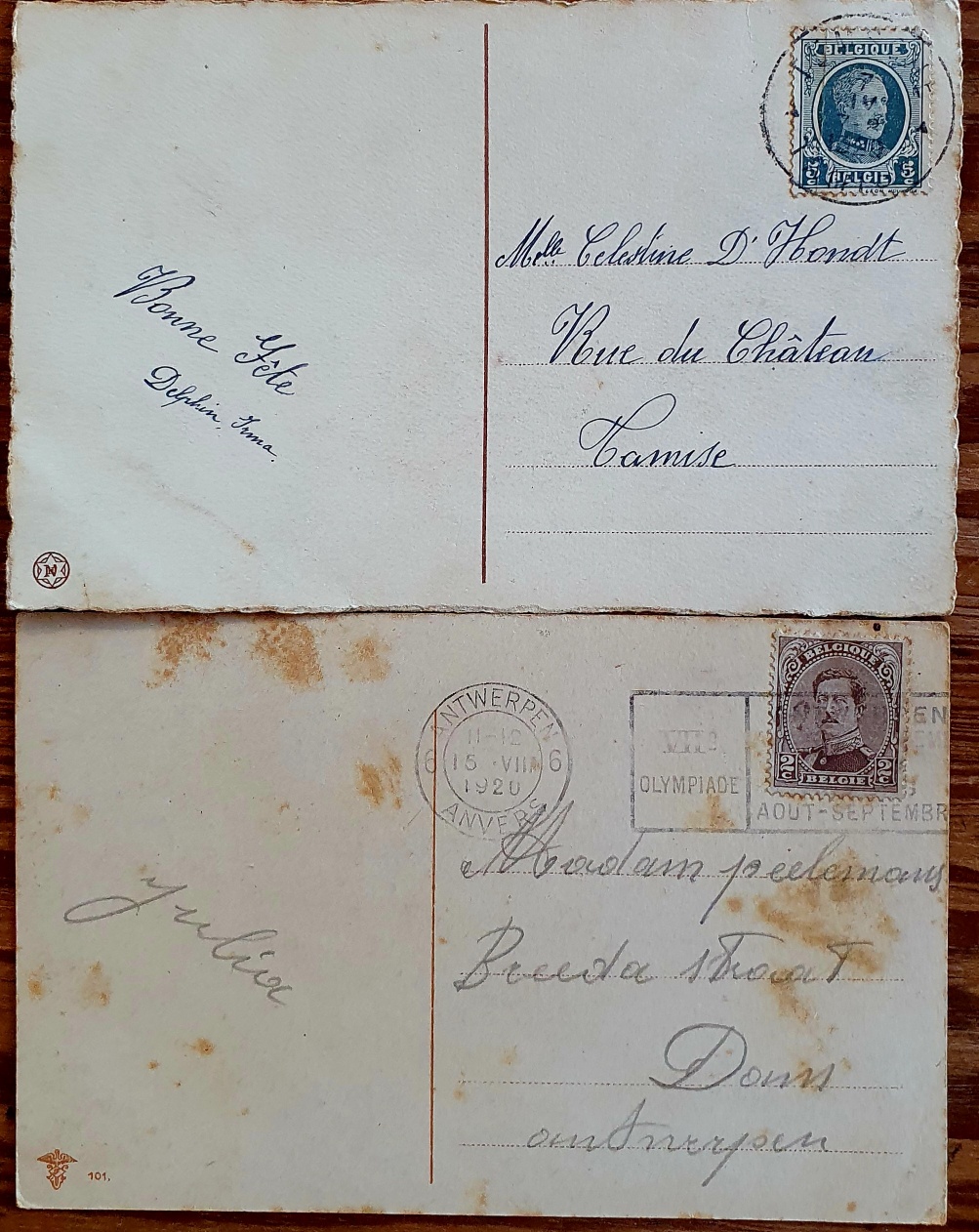 PAF0006 V.A.E. (Veritable Antique Elements) Postales Antiguas Flores 1880/1925 - Imagen 2