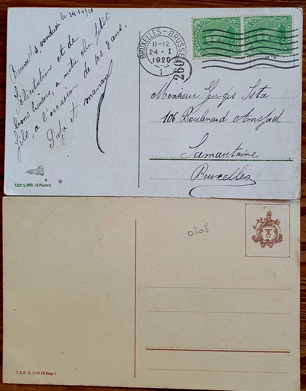 PAF0007 V.A.E. (Veritable Antique Elements) Postales Antiguas Flores 1880/1925 - Imagen 2