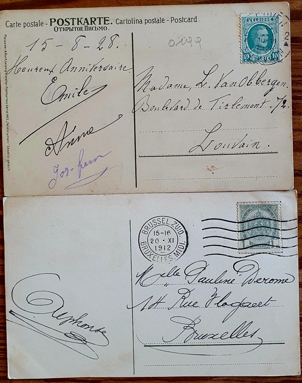 PAF0008 V.A.E. (Veritable Antique Elements) Postales Antiguas Flores 1880/1925 - Imagen 2