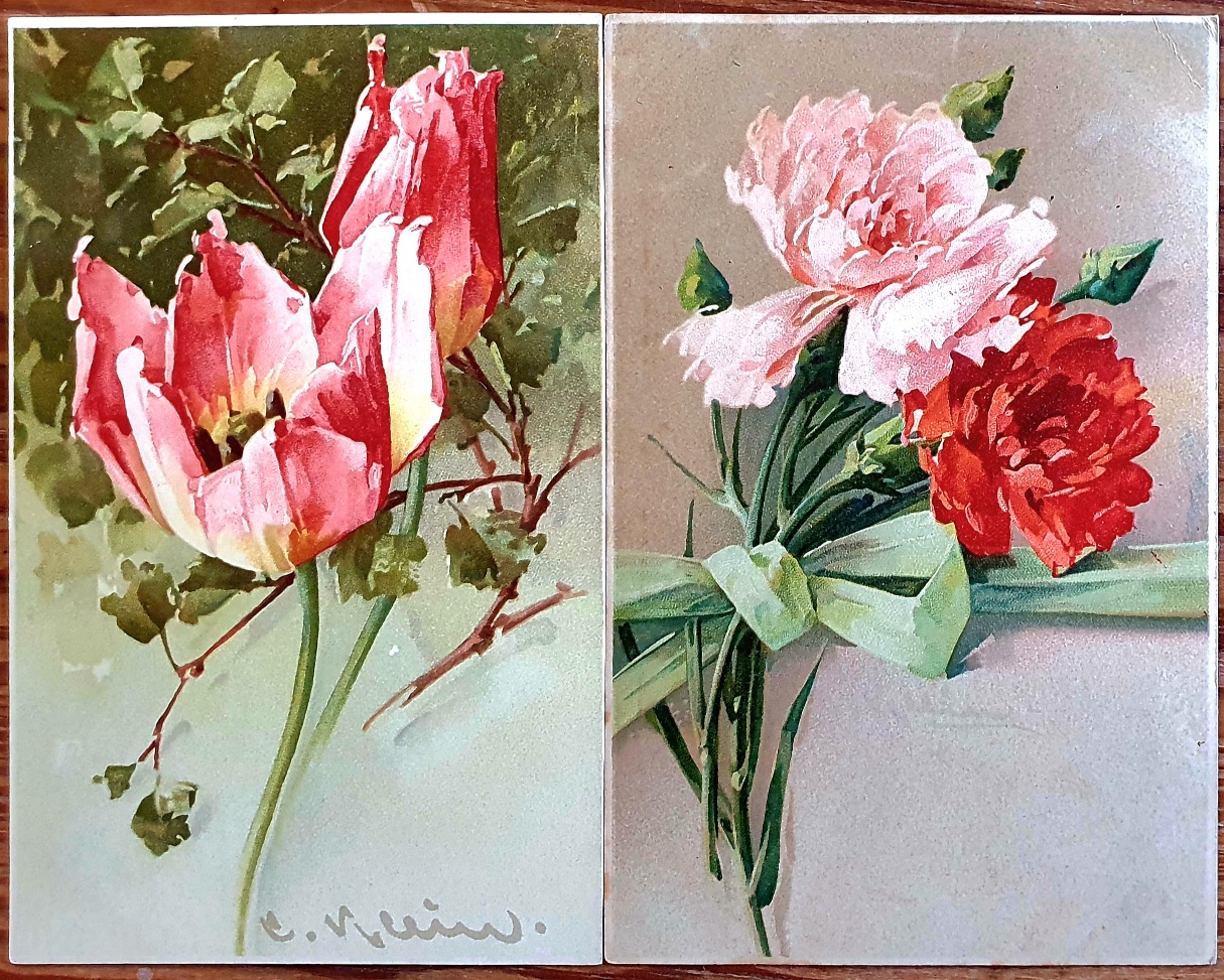 PAF0019 V.A.E. (Veritable Antique Elements) Postales Antiguas Flores 1880/1925