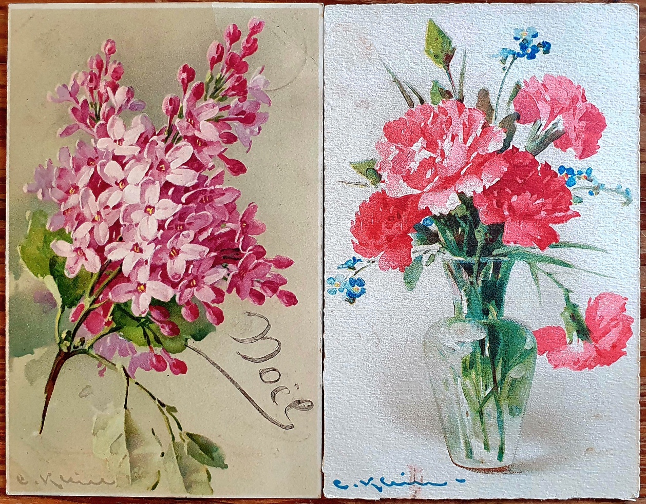 PAF0021 V.A.E. (Veritable Antique Elements) Postales Antiguas Flores 1880/1925
