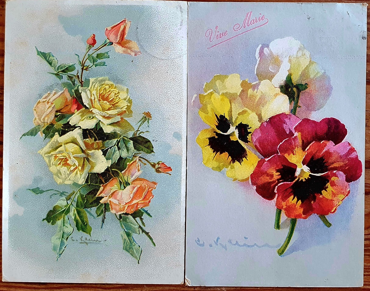 PAF0023 V.A.E. (Veritable Antique Elements) Postales Antiguas Flores 1880/1925